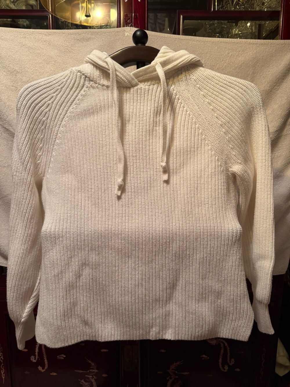 GAP Cream Hooded Crewneck Sweater